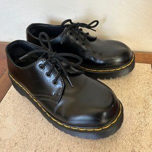 Dr. Martens 1461 Smooth Leather Platform Oxfords in Black - Size 7 Women's